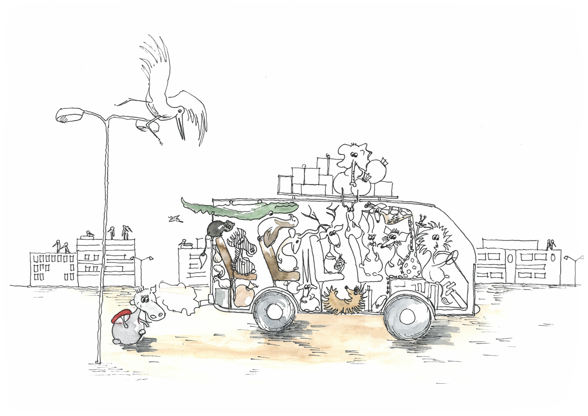 Das Bild zeigt die Möglichkeiten, die die Illustration eines Themas bietet am Beispiel der Zeichnung eines Reiseerlebnisses.